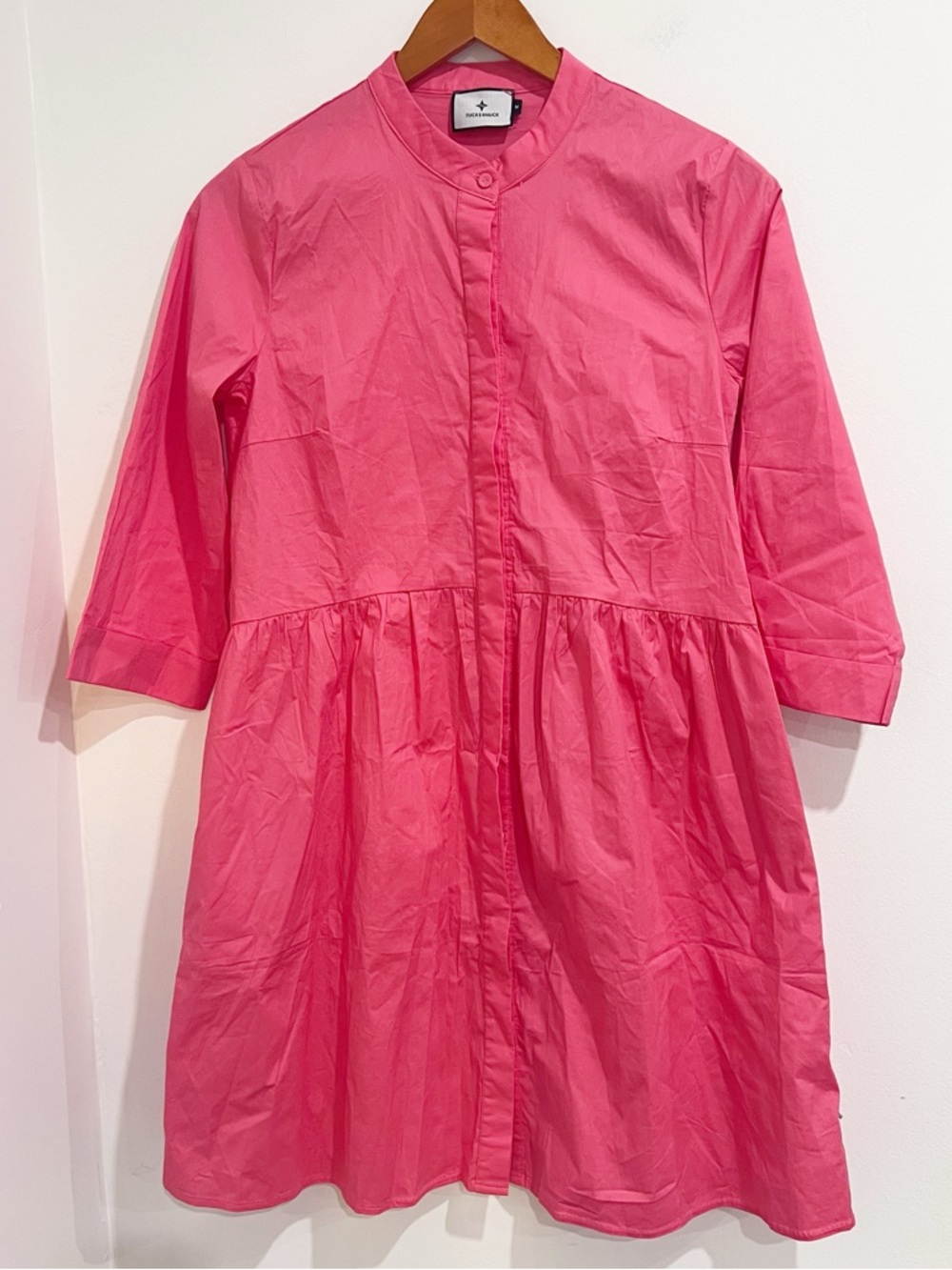 NWOT Tuckernuck Royal Cotton Poplin Shirt Dress Poppy/watermelon pink